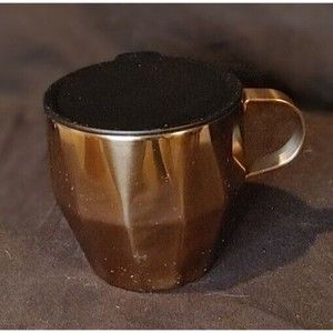 2014 Starbucks Travel Coffee Tea Mug Cup w/Lid - Geometric Copper Color 14 oz